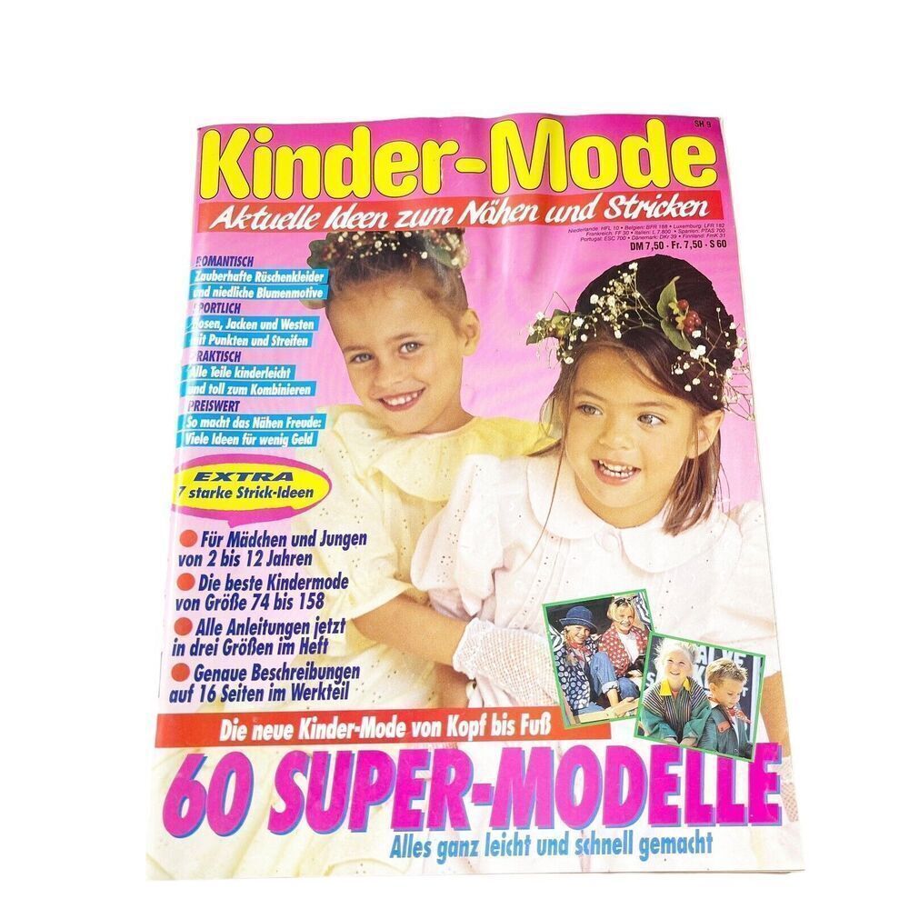 Vintage 1989 Kinder-Mode Children's Fashion Magazine Sewing Patterns German